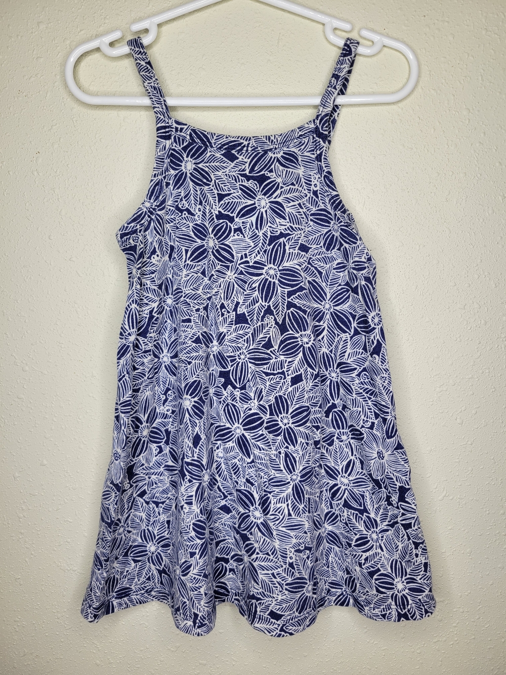 Old Navy Blue & White Floral Tank Dress